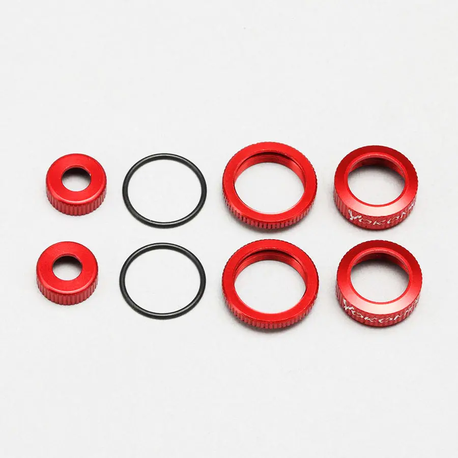 Yokomo Slf Shock O-Ring Cap / Adjust Nut Set - Red 1