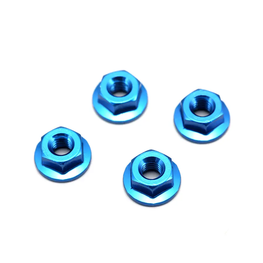 Yokomo M4 Alum. Serrated Flange Nuts - Blue 1