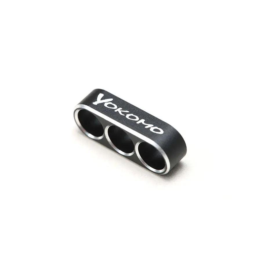 Yokomo Alum. 12 Gauge Wire Guide 3 Holes - Black 1