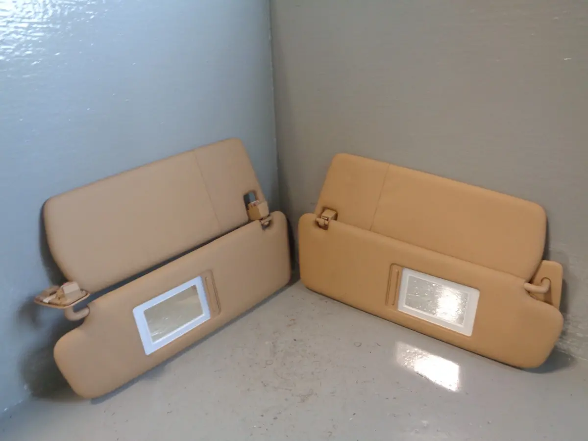 Porsche Cayenne 958 92A Sun Visors Pair In Beige Illuminated 2011 To 2018 1