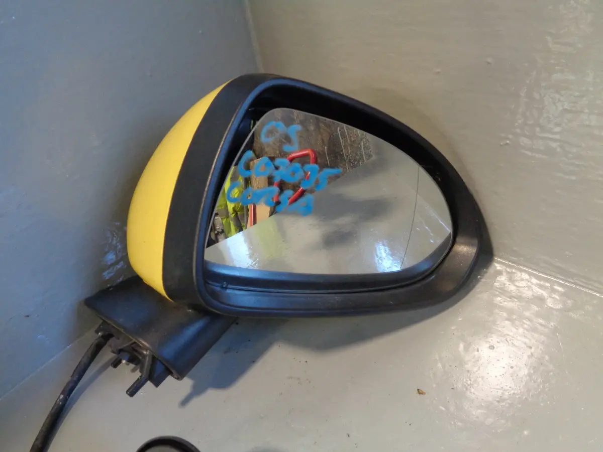 Vauxhall Corsa D Off Side Door Mirror Yellow Drivers Right 2006 To 2014 1