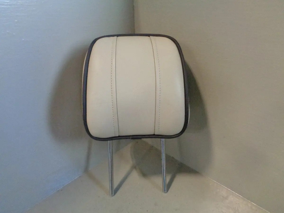 Range Rover L322 Rear Headrest In Ivory With Black Piping Near Side 2009 To 2013 1