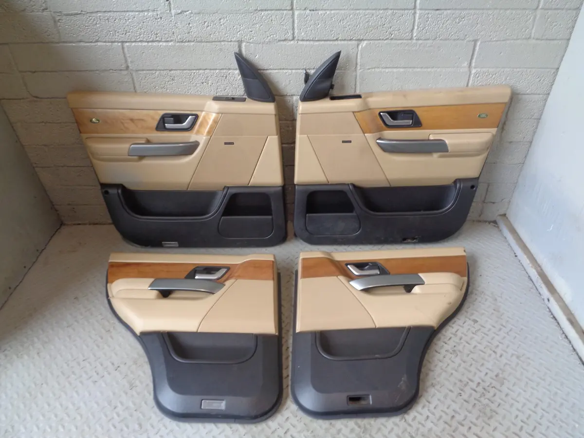 Range Rover Sport Door Cards In Beige With Wood Trim L320 2005 To 2009 L14045 1