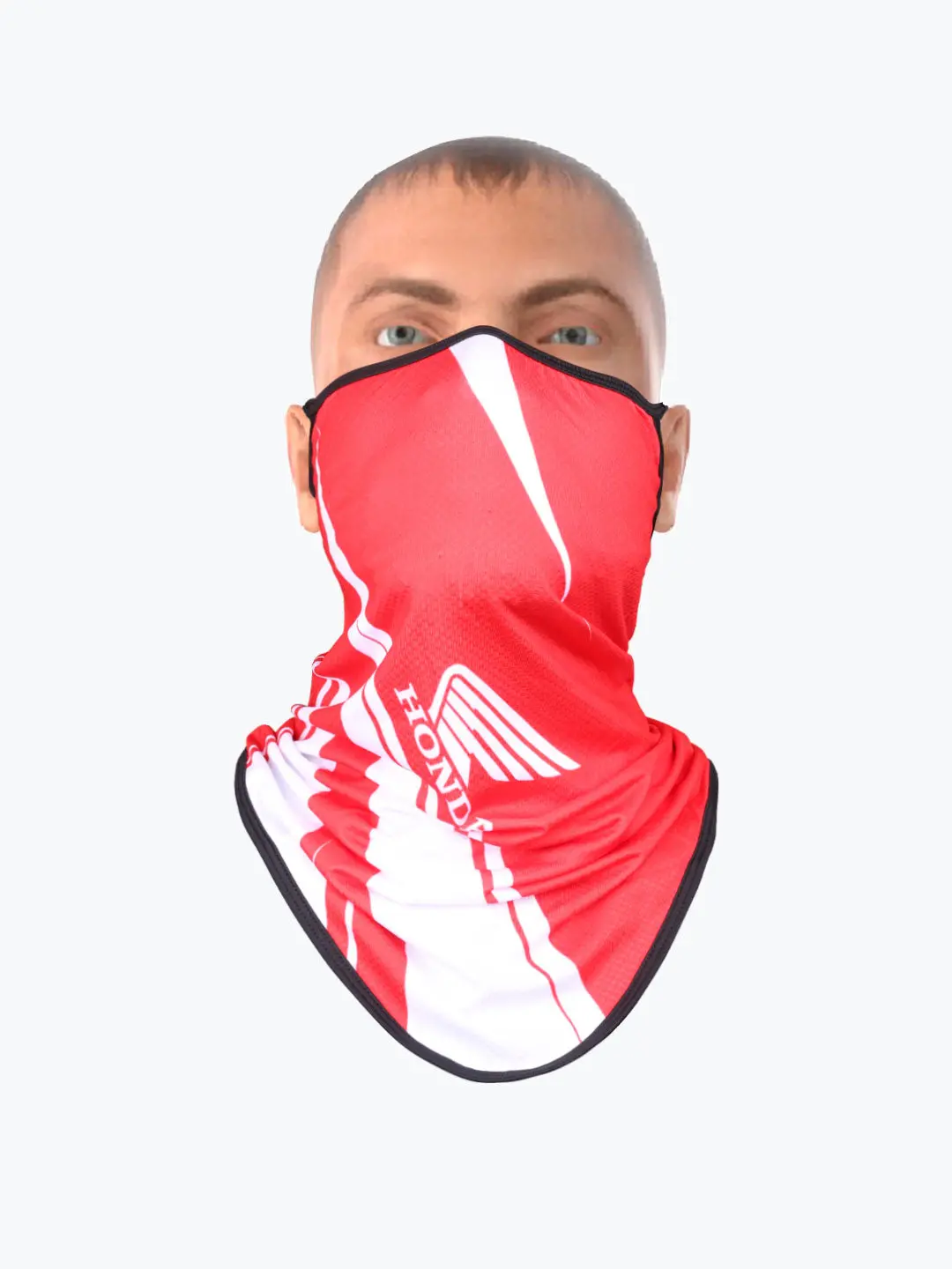 Riding Face Mask Red White 1