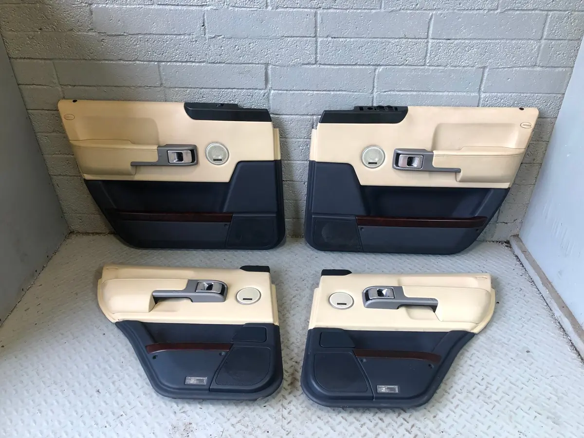 Range Rover L322 Door Cards X4 With Burr Wood Trim 2002 To 2006 L16125 1
