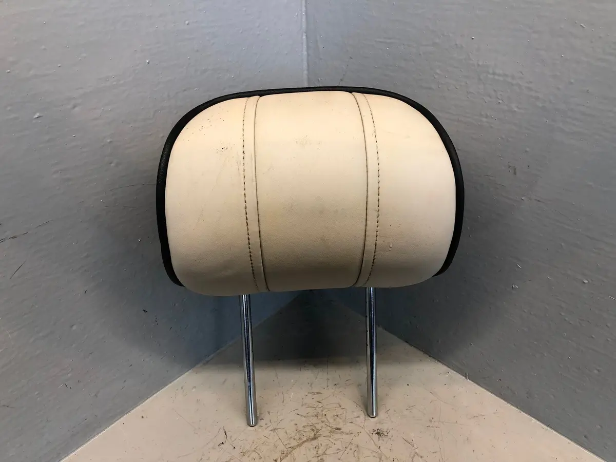 Range Rover L322 Rear Headrest In Ivory With Black Piping Off Side 2006 To 2009 1