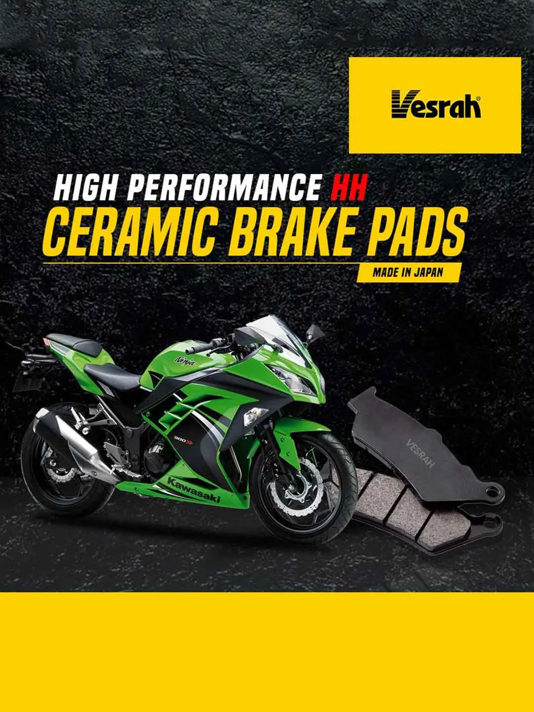 Vesrah Sd250/4 Front Brake Pads For Kawasaki Ninja 1