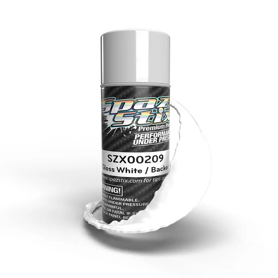 Spaz Stix Solid White Aerosol Spray Paint - Glow Backer 1