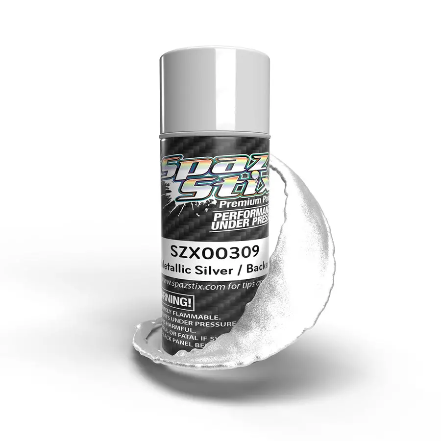 Spaz Stix Metallic Silver Aerosol Spray Paint - Candy Backer 1