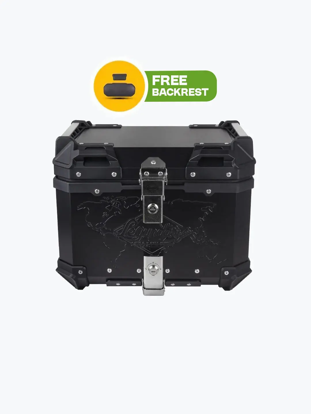 Legundary Fort Knox Series Top Case 45L Aluminium With Backrest Pad 1