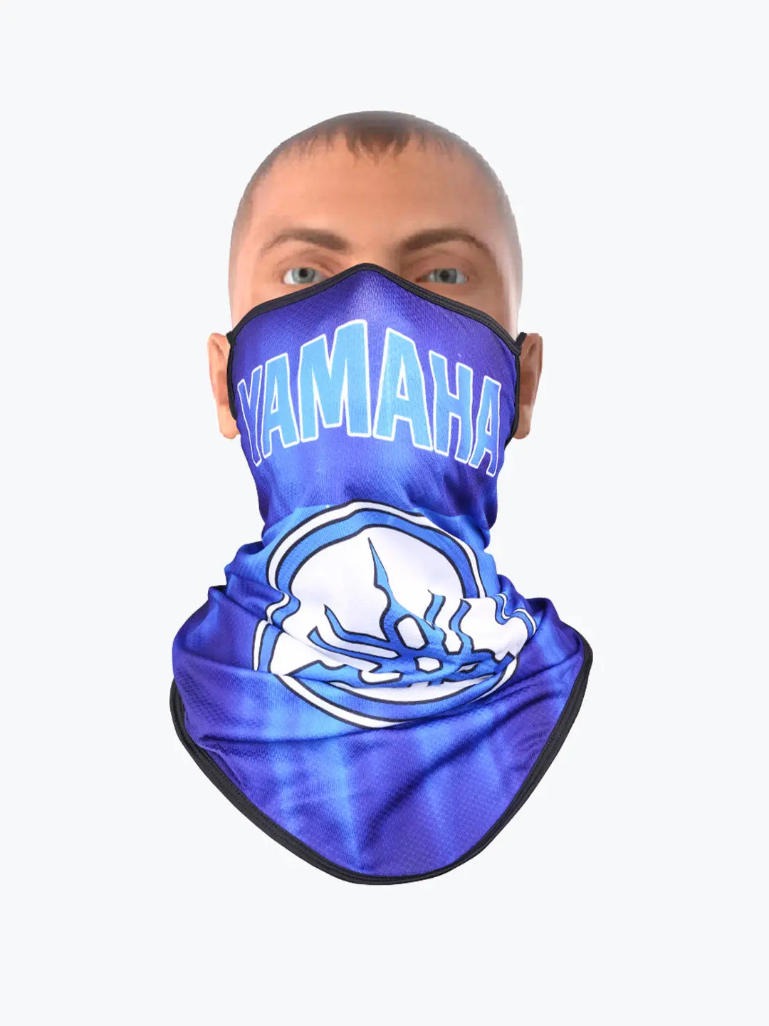 Riding Face Mask White Blue 1